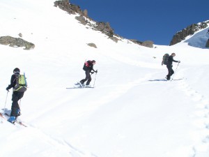 Attaque du raidillon dans le vallon du Peyreget